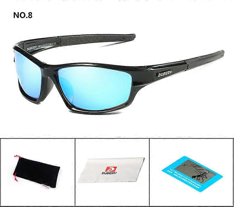 DUBERY Brand Design Men's Glasses Polarized Black Driver Sunglasses UV400 Shades Retro Fashion Sun Glass For Men Model 620