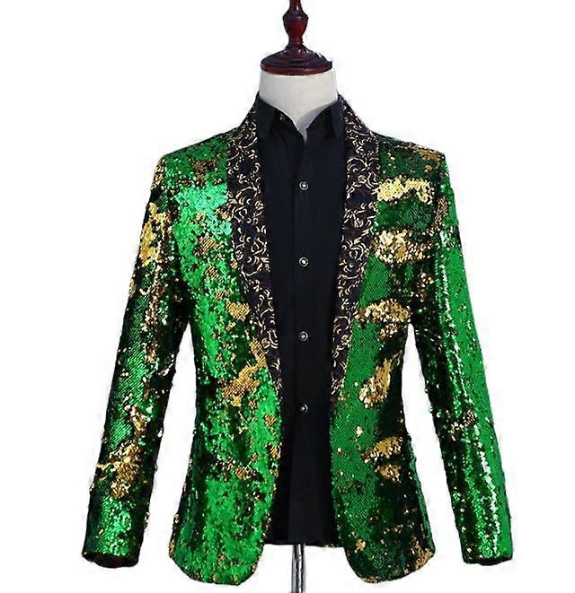 Sequin Turned Green Fruit Collar Suit