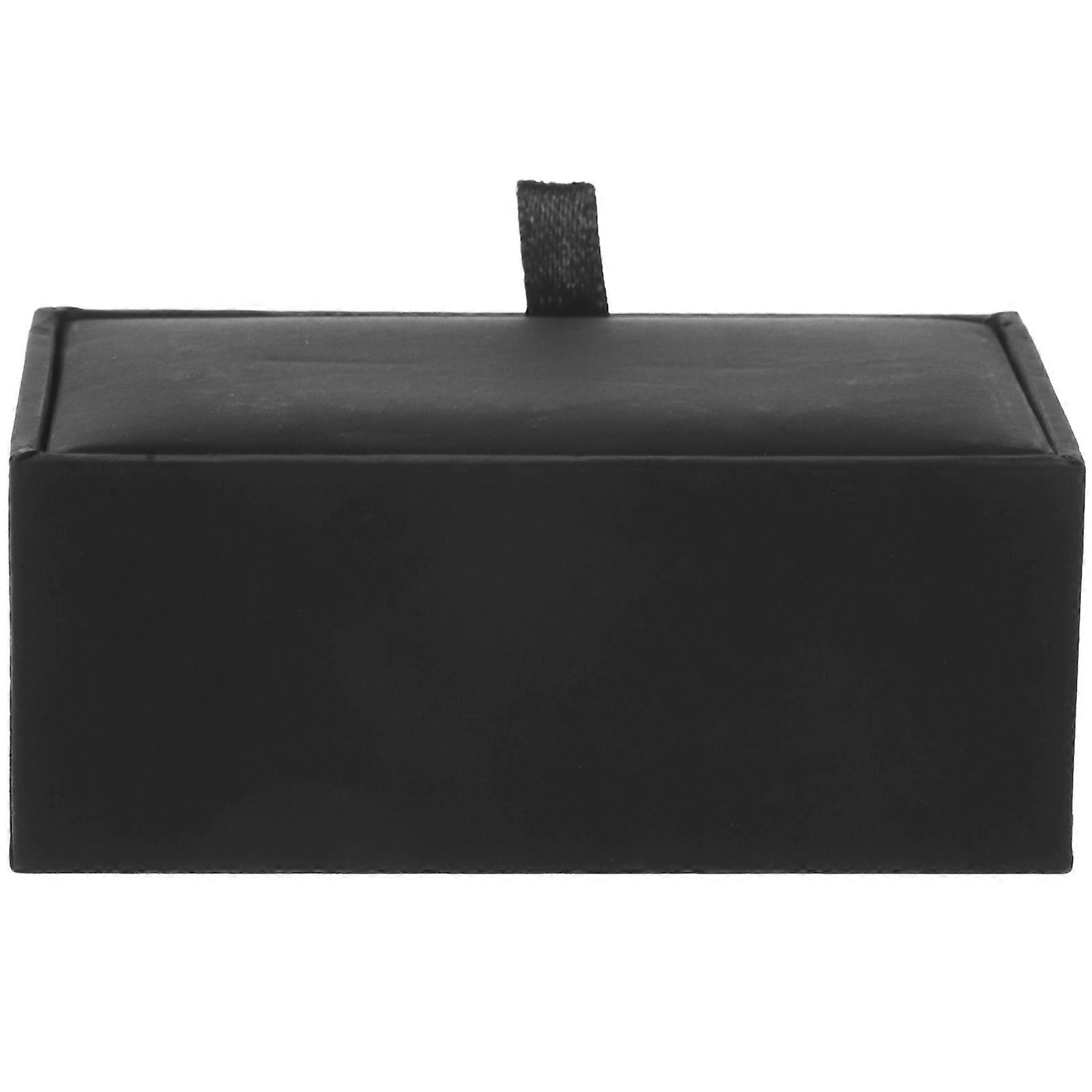 Leather Box Empty Cufflinks Display Case Portable Organizer Jewelry Gift Box