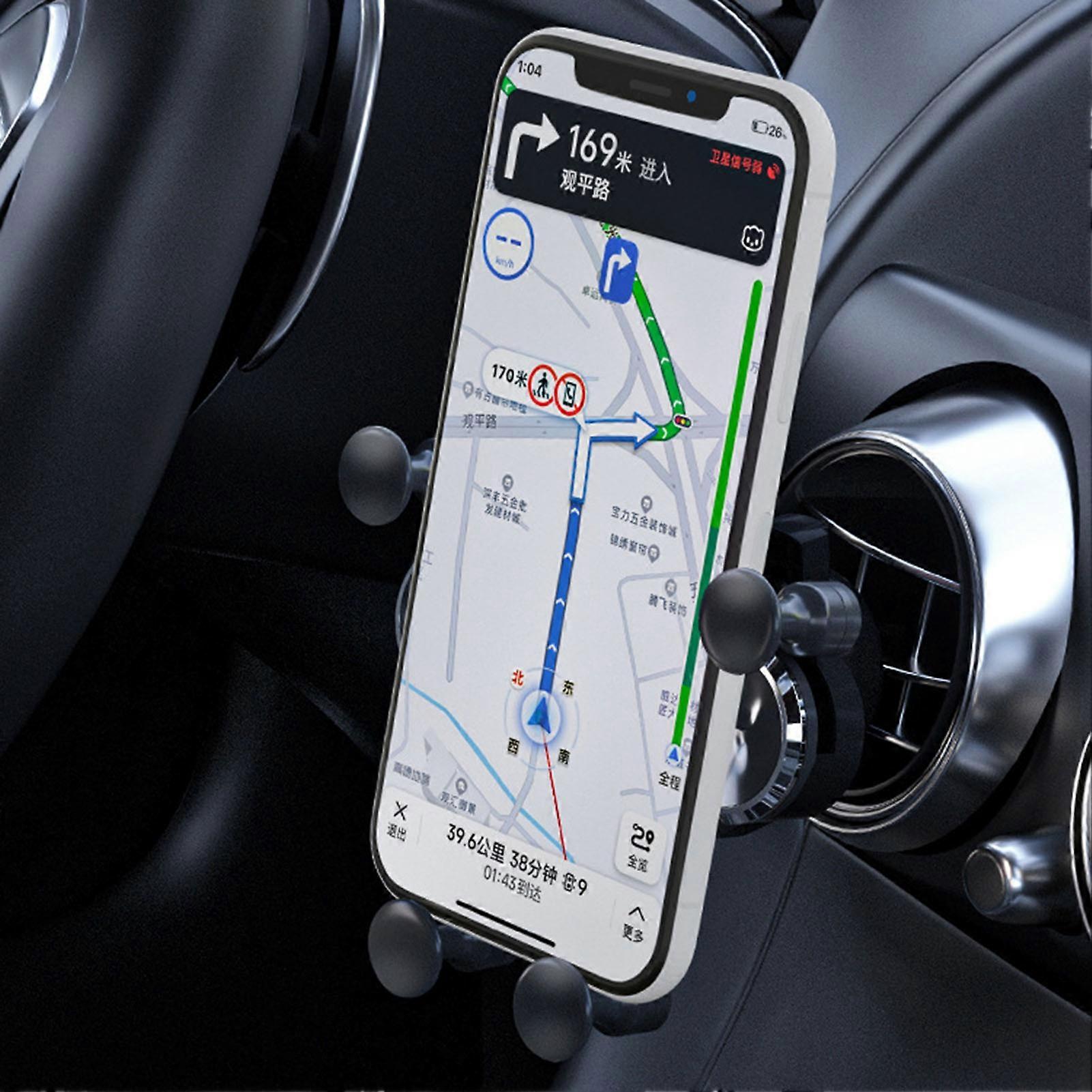 GUB V08 Phone Stand Gravity Linkage Design 360-Degree Rotation Air Vent Mounting Easy Installation Shock-proof Car Phone Holder Sturdy Air Outlet Car