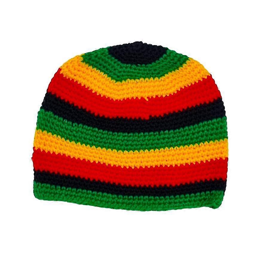 Unisex Slouchy Multi-Colored Striped Beanie Cap