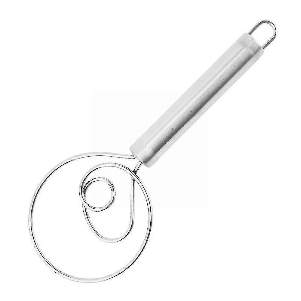 1pc Creative rustfritt stål Blender For Diy Brød Dough Bakeware Dough Visp Egg Beater Mixer Tool Eik Wood Håndtak F5y6