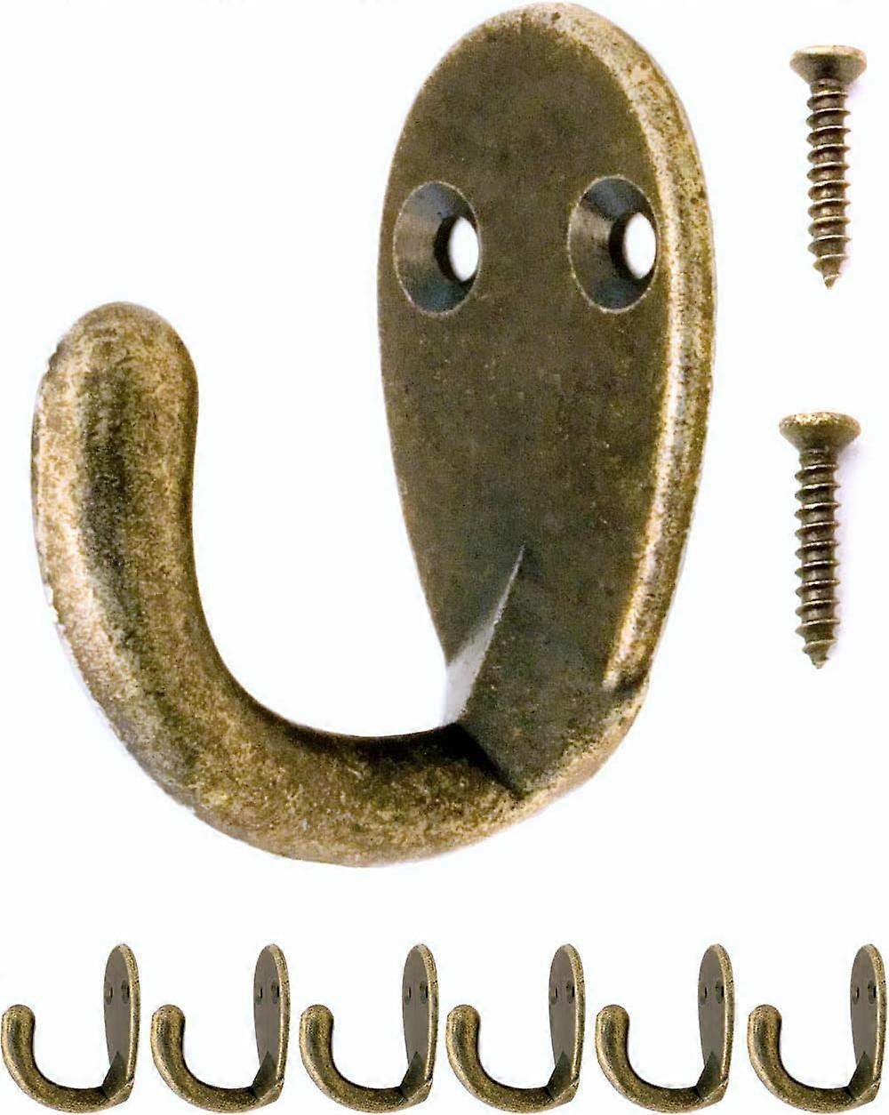 Antiikkinen takkikoukku tai pyyhekoukku, 6 kpl setti