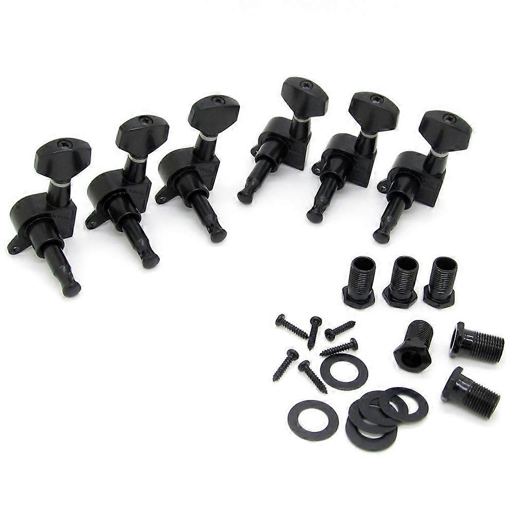 6R Right Black Electric Guitar String Tuning Pegs Keys Tuners For Strat