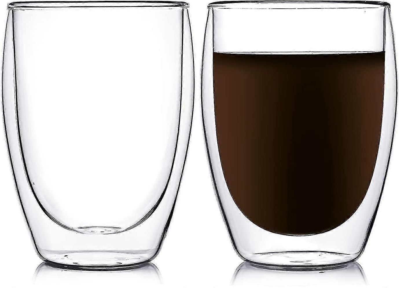 Doppelglas Kaffee und Tassen 350ml 2er-Set, doppelwandig Thermo