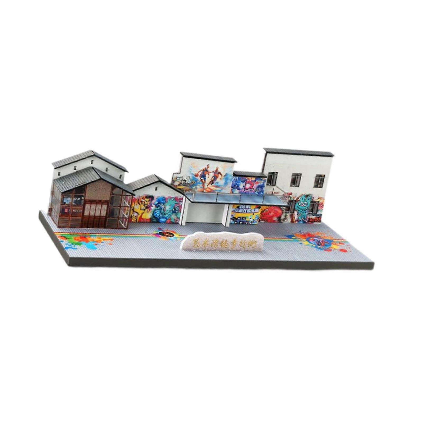 DIY Assembly 1:64 Graffiti Walking Street Unassembly for Model Railway