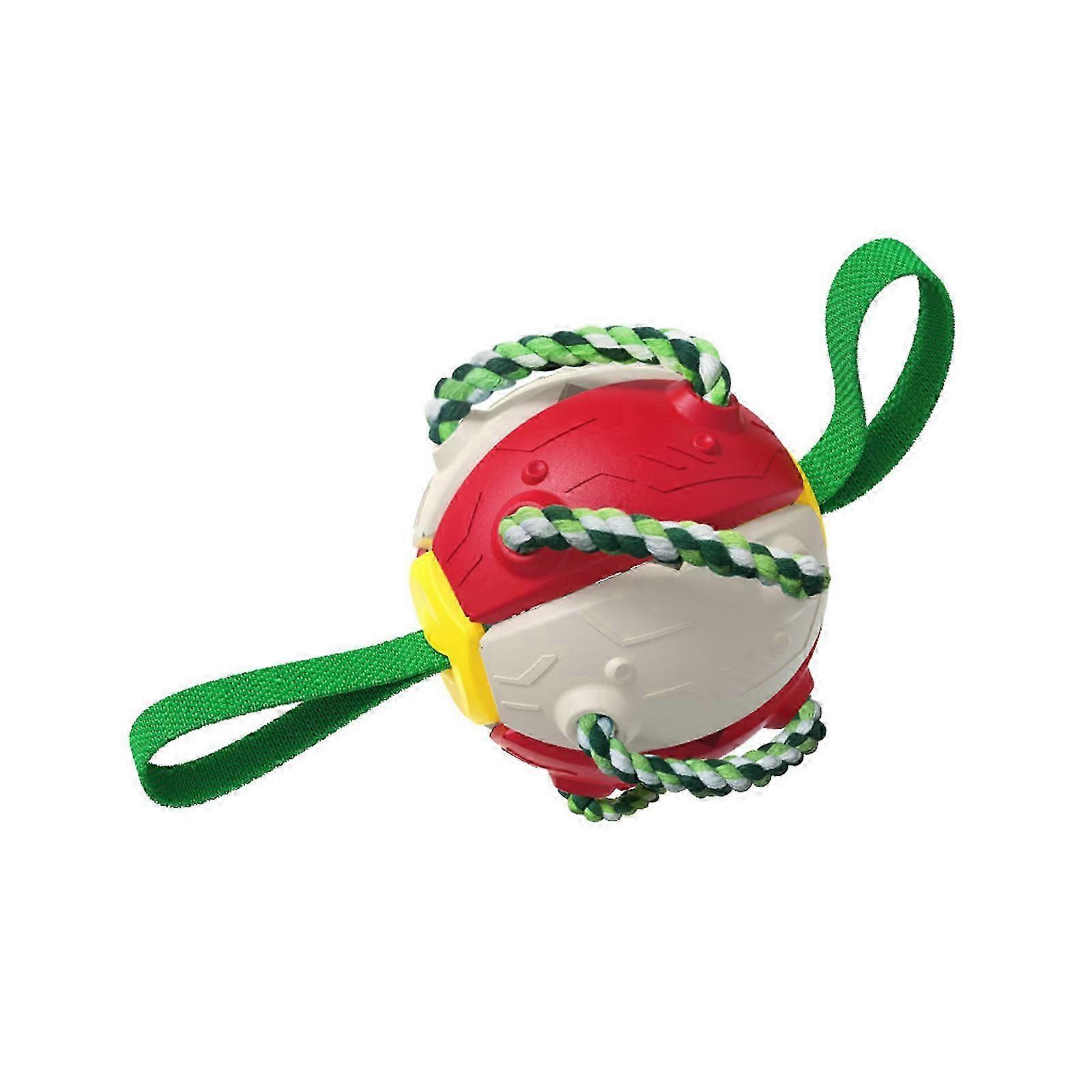 Interactive Flying Disk Ball for Aggressive Chewers with Grab Tabs