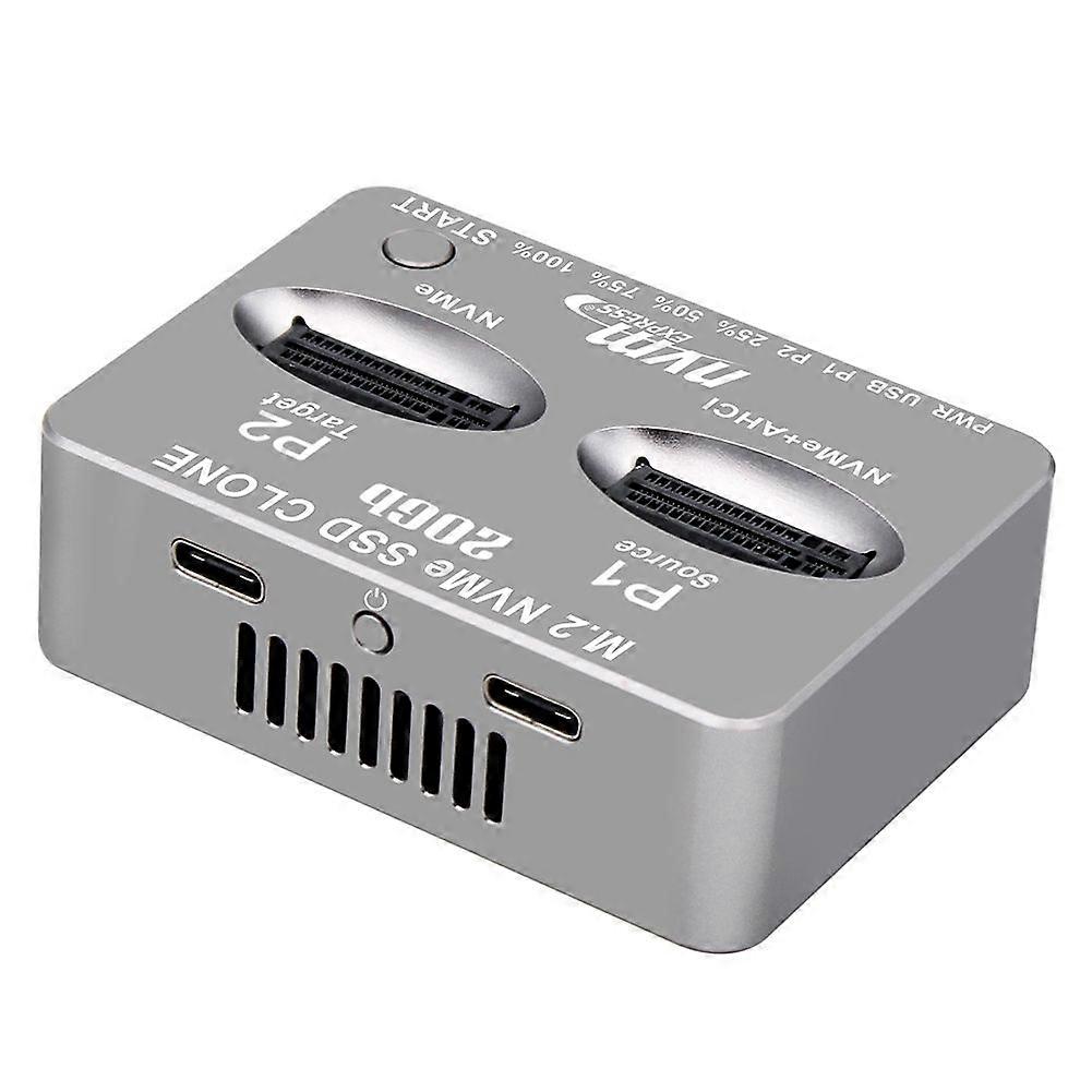 Dual-Bay External Hard Disk Box Gen2X 20Gbps M.2 SSD Enclosure M/B M Key Solid Disk Case M.2 M.3 NVME PCI-E
