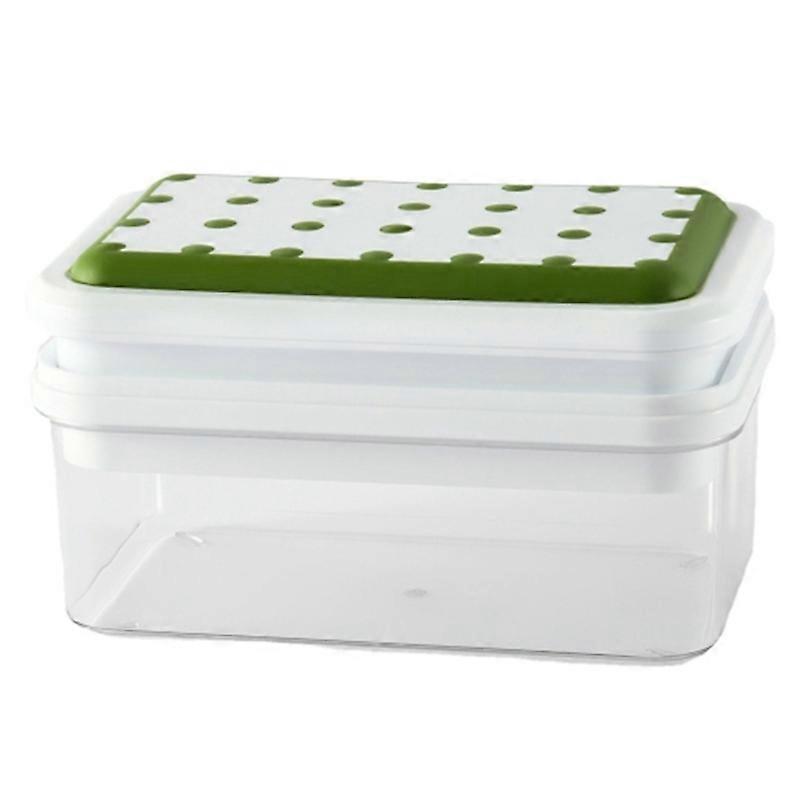 Type C Double Layer Ice Cube Maker Mold Box Kitchen Press Ice Tray with Lid (BPA Free,No FDA