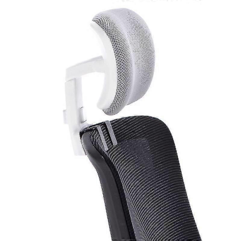 Chair Headrest Attachment Cushion Upholstered Adjustable Height  silver gray and white