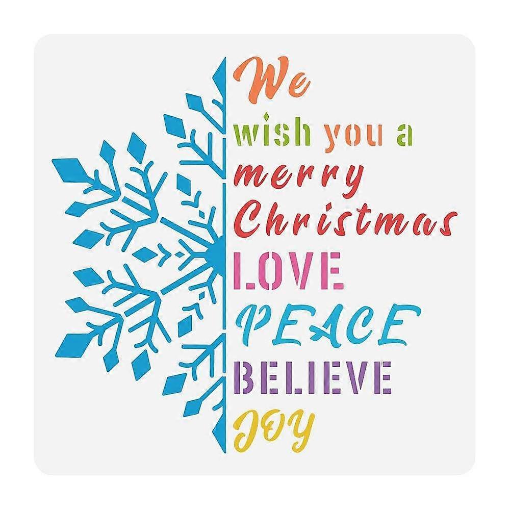 PET Hollow Out Drawing Painting Stencils for DIY Scrapbook Photo Album Snowflake Pattern 30x30cm