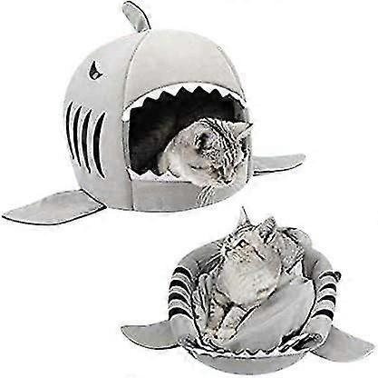 Cave Bed Shark Pet Basket 2 In 1 Sofa Cozy Nest Warm Puppy Indoor Sping Bag Bed Tent For Small Dog Kitten Rabbit Hamster With Detachable Cush