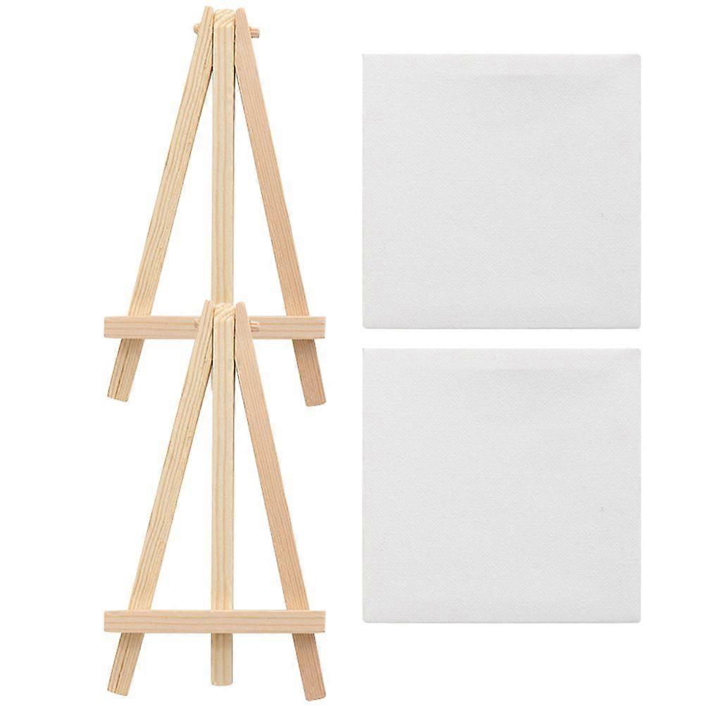 2 Sets of Delicate Mini Easels Multi-function Painting Canvases Decorative Canvas Easels