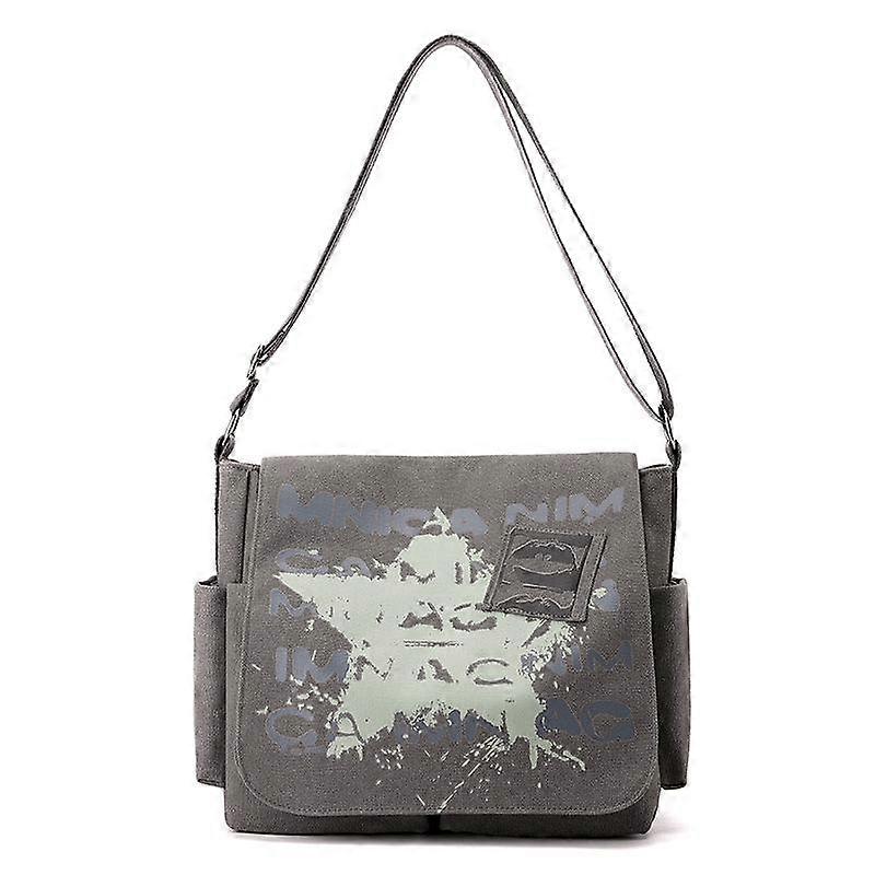 Men's Canvas Bag Casual Wearable Toolkit Printing Shoulder Bag Crossbody Large Capacity Bag