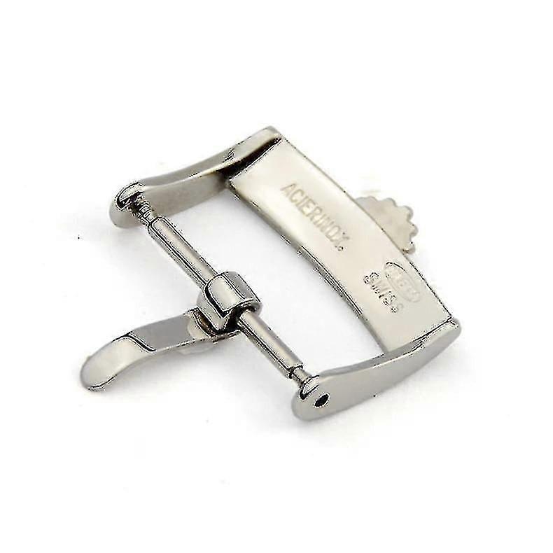Exsha Men's Silver 16Mm A Watch Clasp For Rolex - Stainless Steel Pin Safety Insurance Buckle Size 14