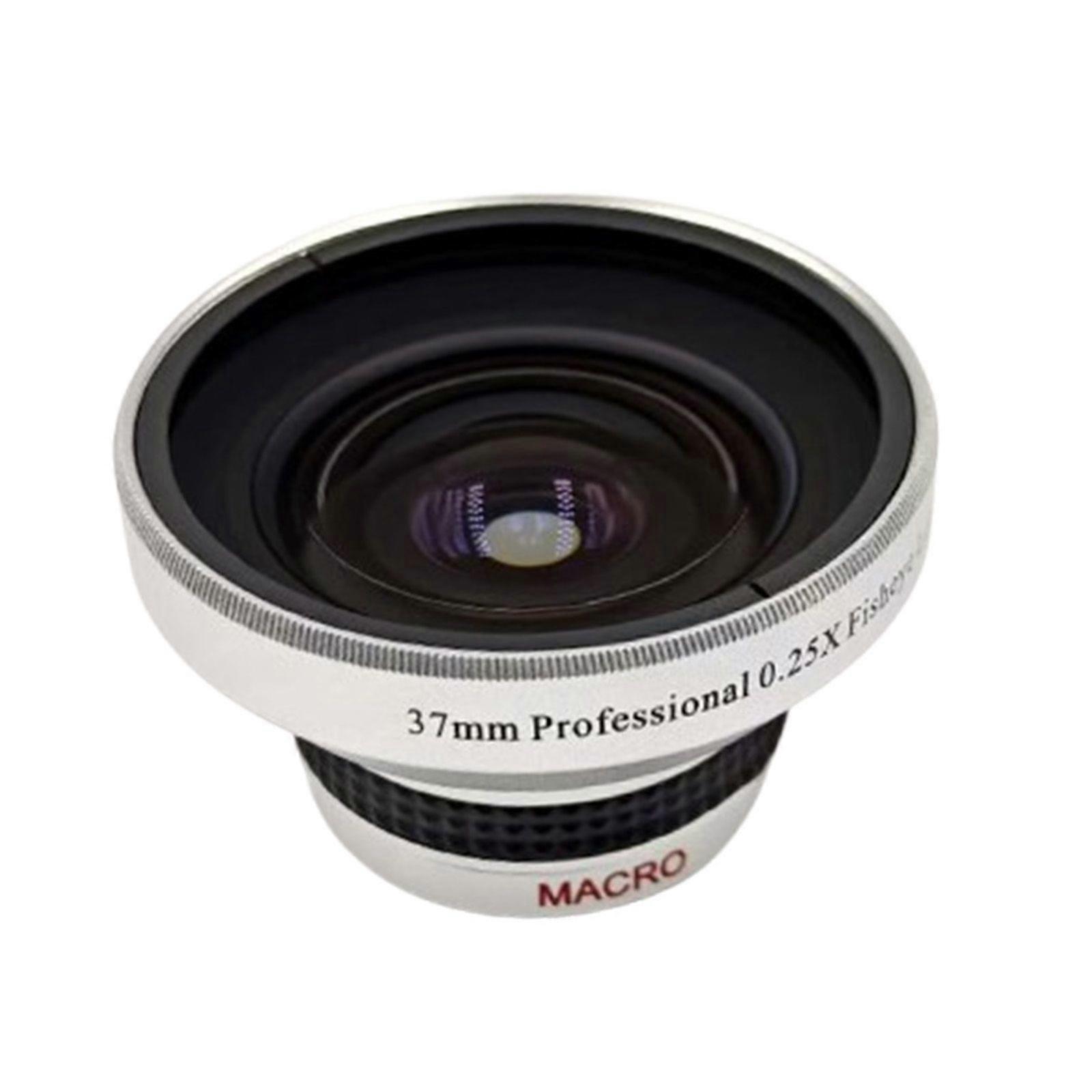 Silver Strong Applicability 37mm 0.25X Super Fisheye Additional Lens For 37m