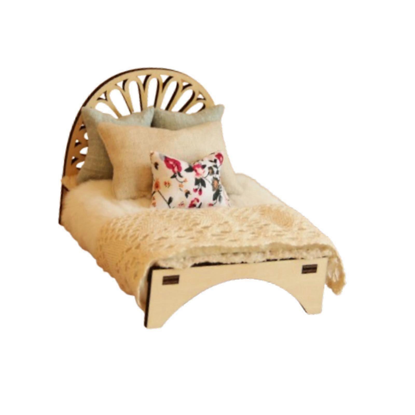 Dockhussäng i skala 1/12 Dockhusmöbler för mikrolandskapssovrum vit