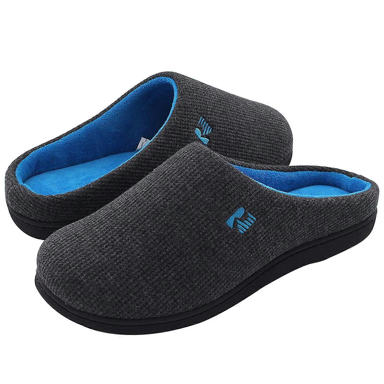 Gel memory foam cloth slippers  Dark Grey and Blue