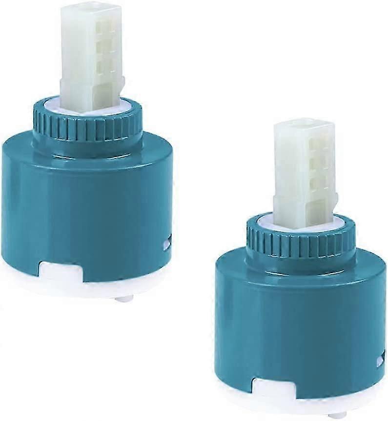 2 Ceramic Faucet Cartridge for Single Handle Valve Replacement 40MM Replacement Lavatory Disc Cartridge for Single Handle Faucet Valve Repair-Blue