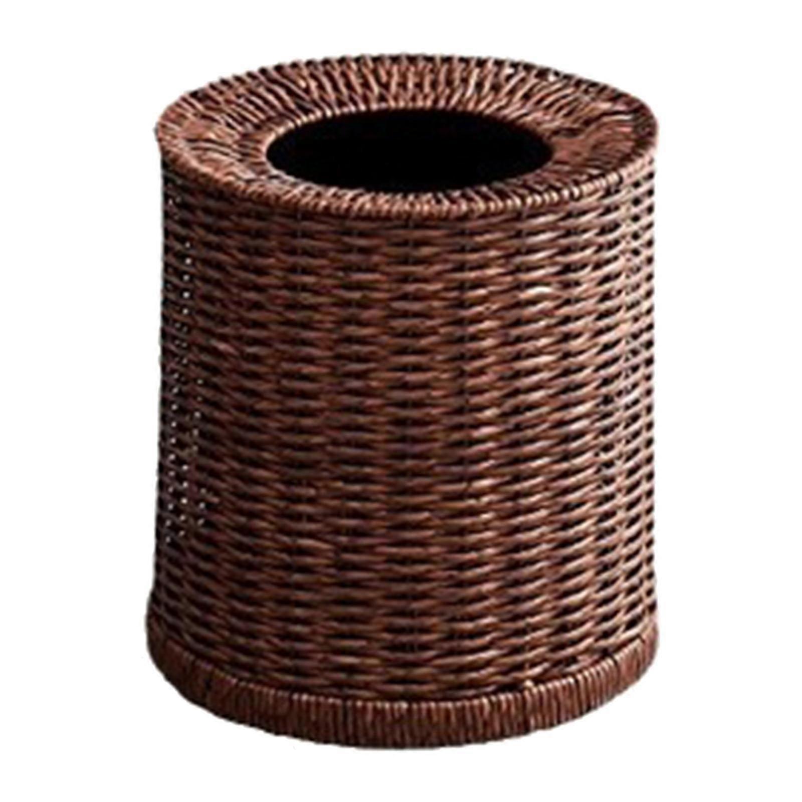 Trash Can Woven Wastebasket Waste Basket Multipurpose Simple Practical Rubbish