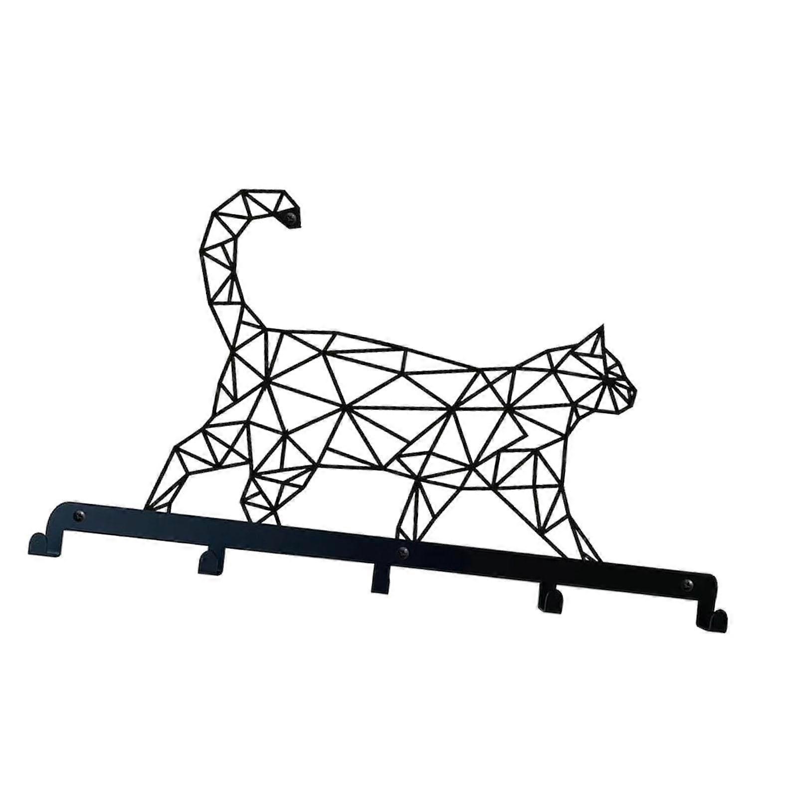 Wall Mount Coat Hooks Home Decor Wall Decoration Geometrical Cat Hat Rack