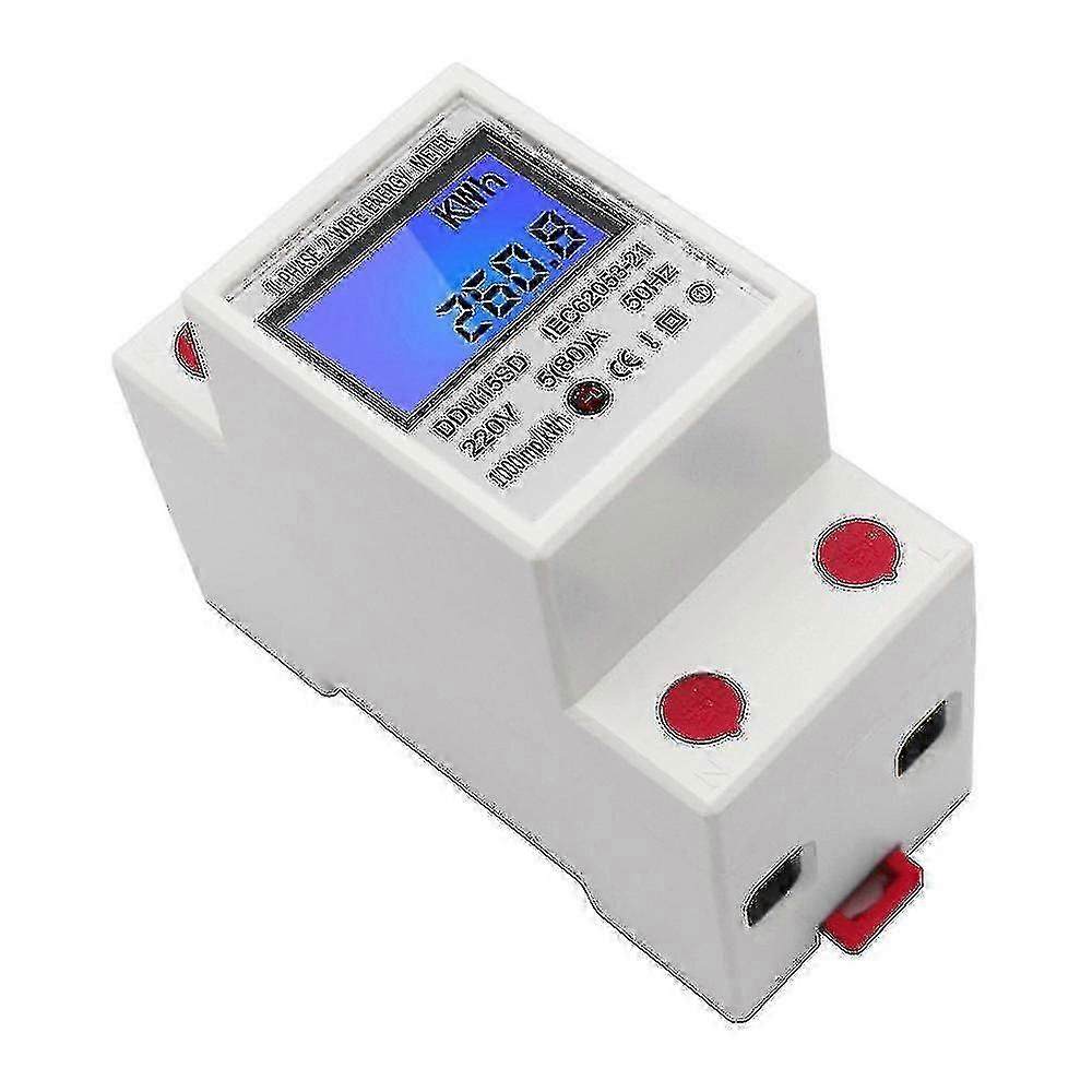 Digital Electricity Meter 220v 5(80) A Digital Single Phase Din Rail Energy Meter