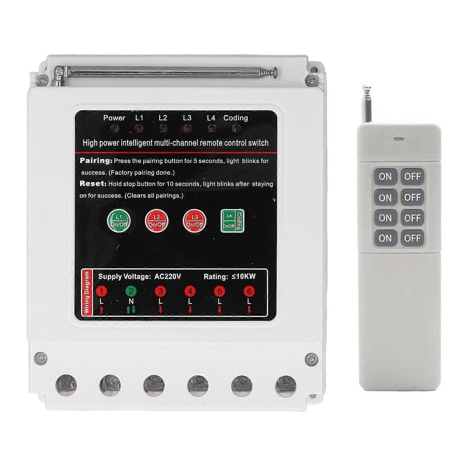 Wireless Remote Control Switch 4 Channels 3Km High Power Remote Control Switch for Industry