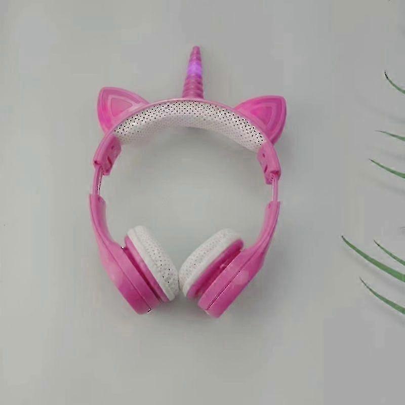 Unicorn Hörlurar Trådlös, Toddler Bluetooth Hörlurar för Flickor Pojkar Laptop Tablett, Led Light Up 