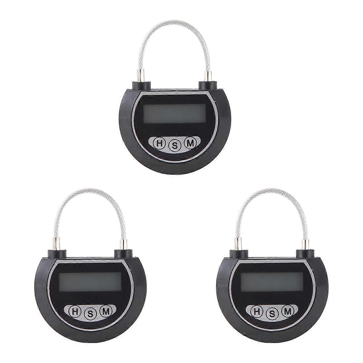 3X Electronic Time Lock Timer Lock Container Multi Function Time Lock Bin for Toys Black