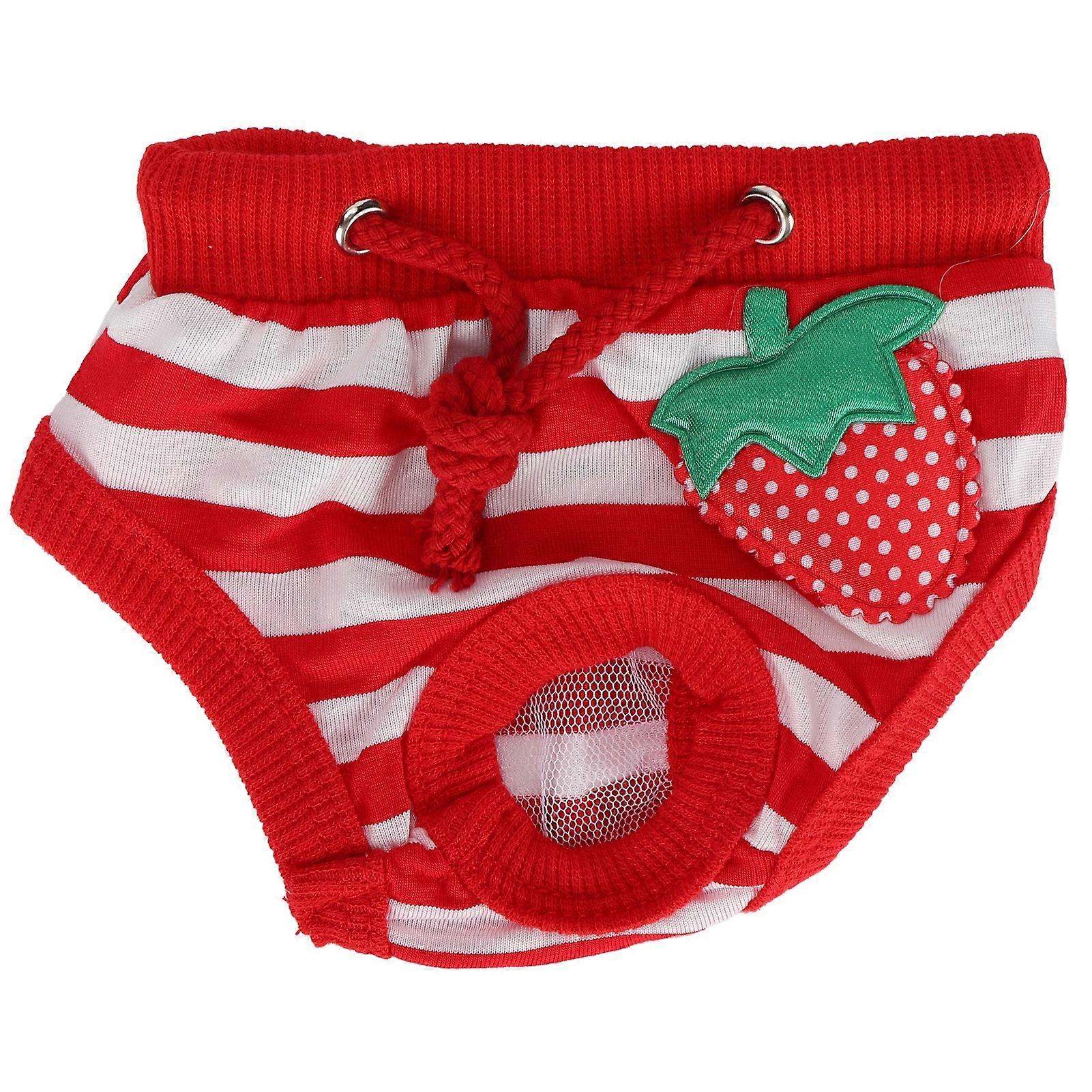 Pet Pigs Physiological Pants Strawberry Pattern Pigs Sanitary Underwear Reble Diapers