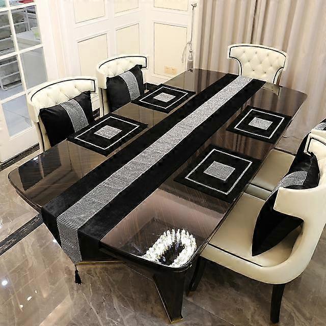 Table Runner For Dining Table Christmas Modern Elegant Luxury Wedding Flannel Table Runner With Tassel For Party Home Decoration