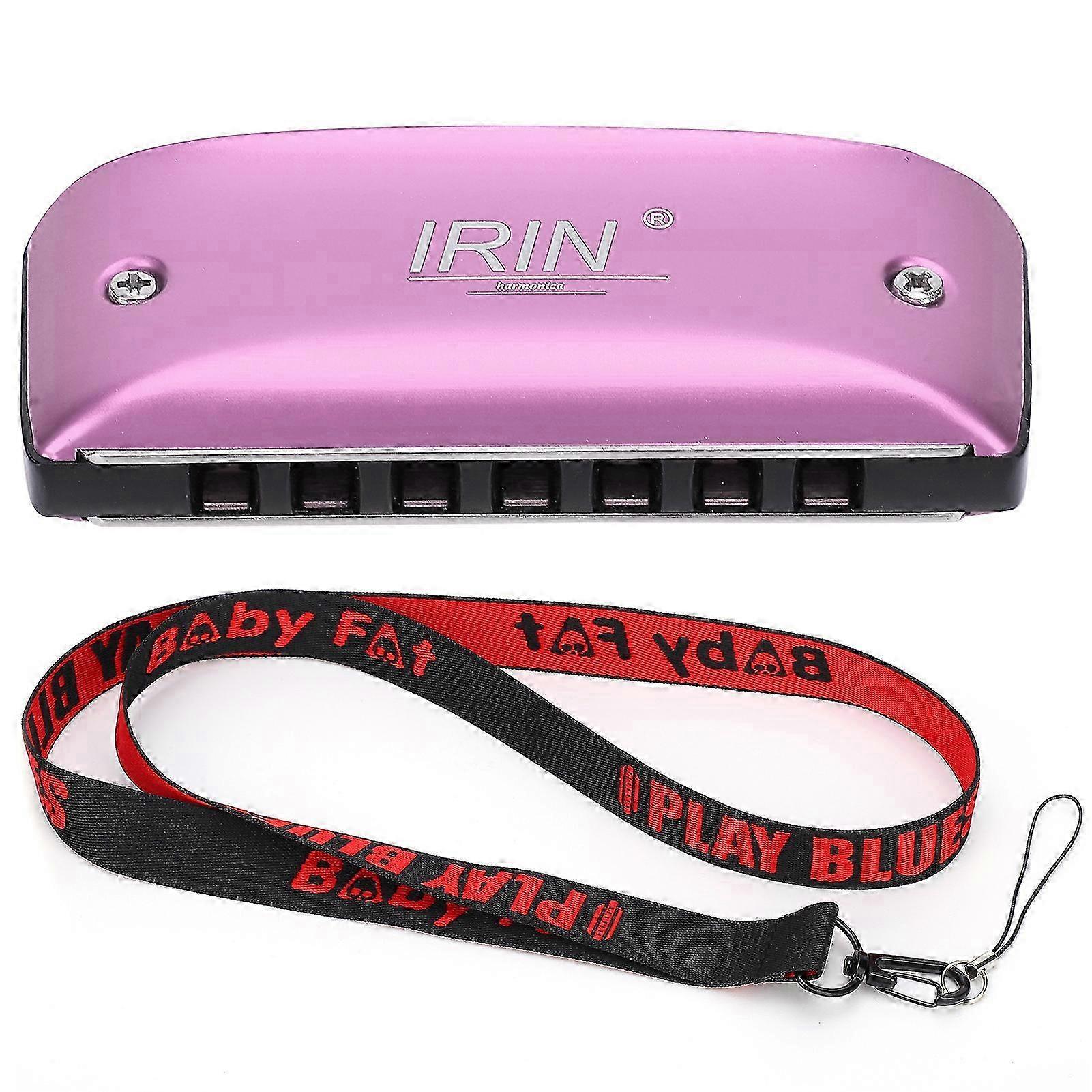 Harmonica 7-Hole Mini Blues Student Adult Beginner Playing Color Mouth Organ Wind InstrumentD Key Pink
