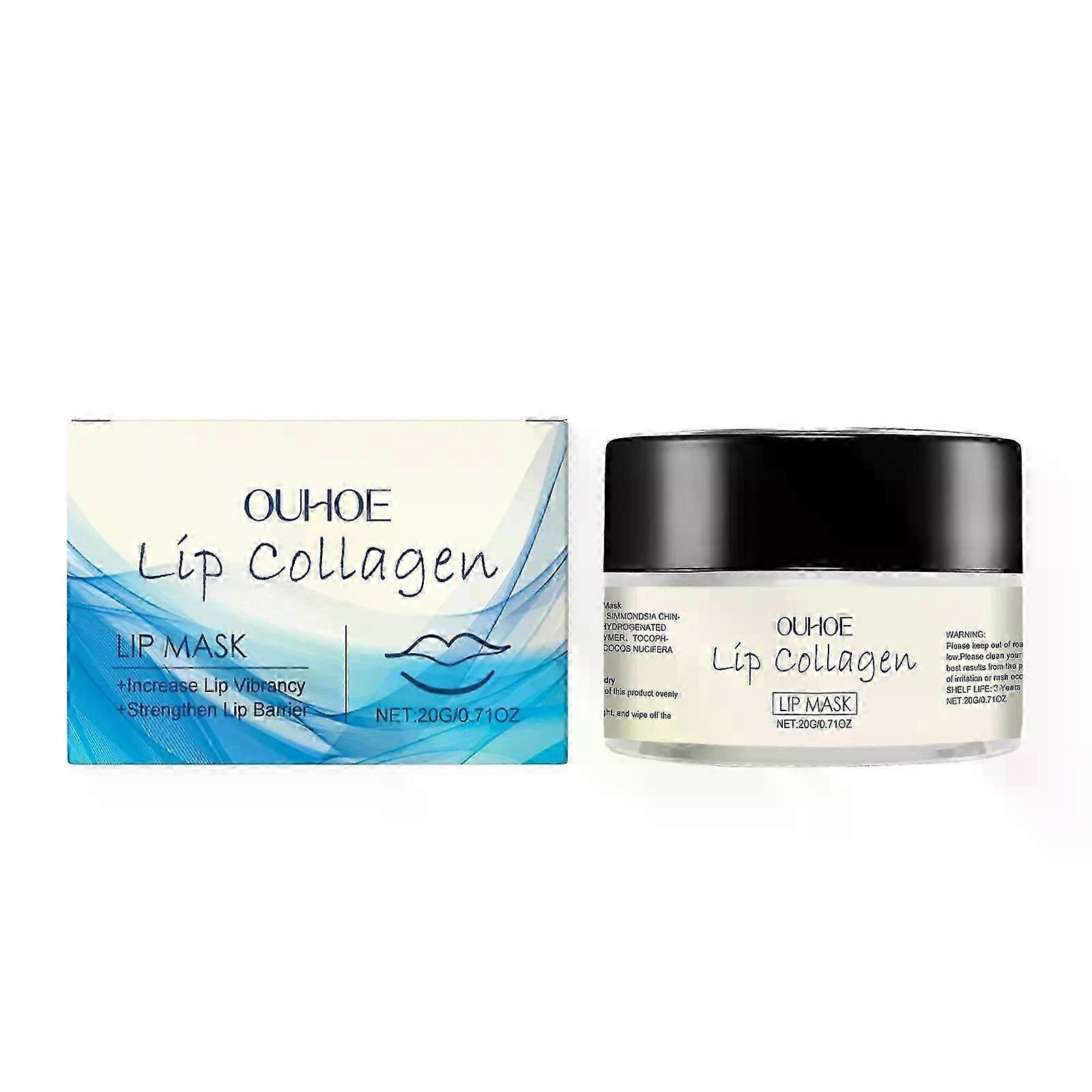 Deep Collagen Lip Sleeping MaskLip Mask for lip plump with Coconut Oil - Overnight Lip Balm - Moisturizer for Very Dry Lips