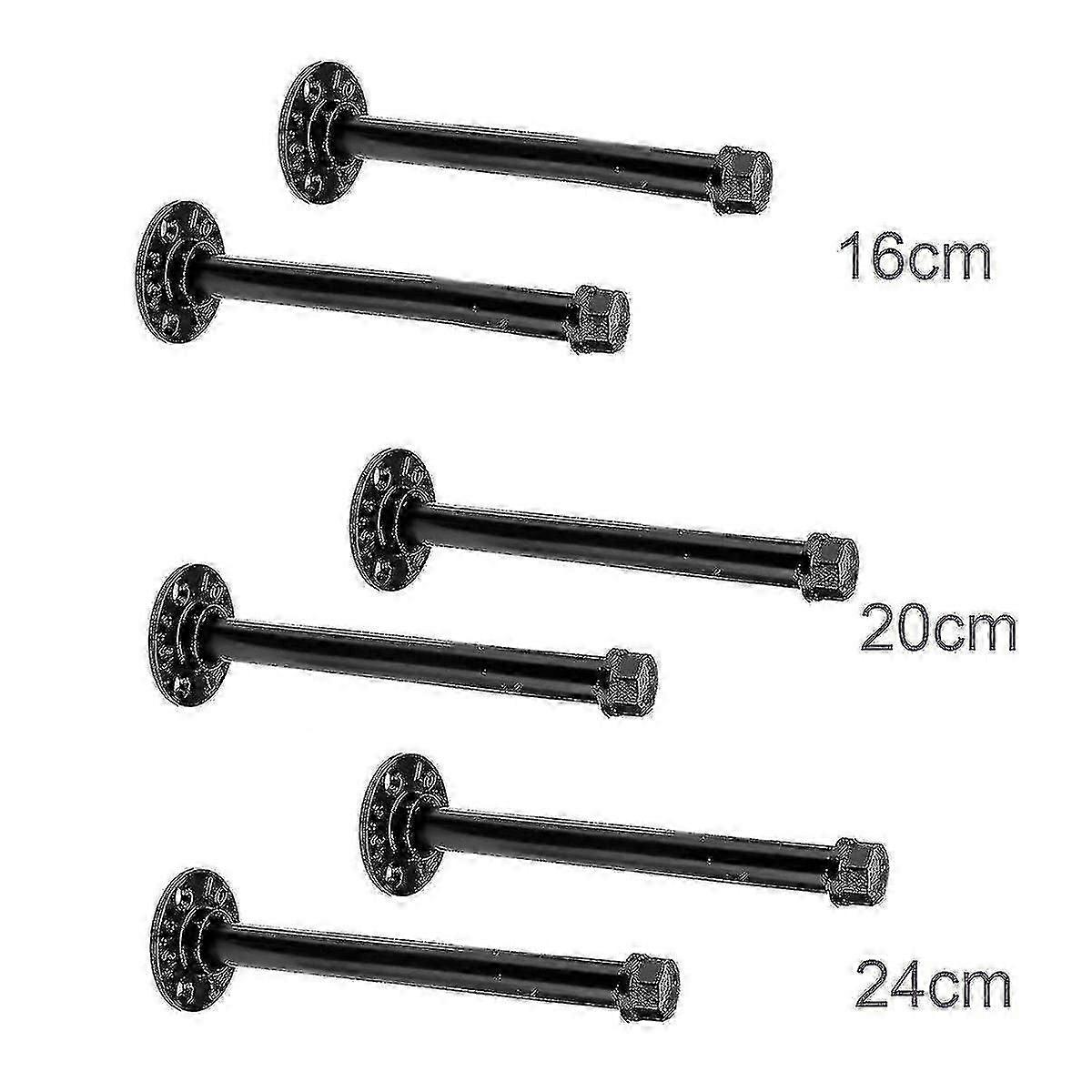 Black Industrial Pipe Shelf Brackets - With Heavy Duty Screws Shelf Brackets Pipe Brackets For Shelv