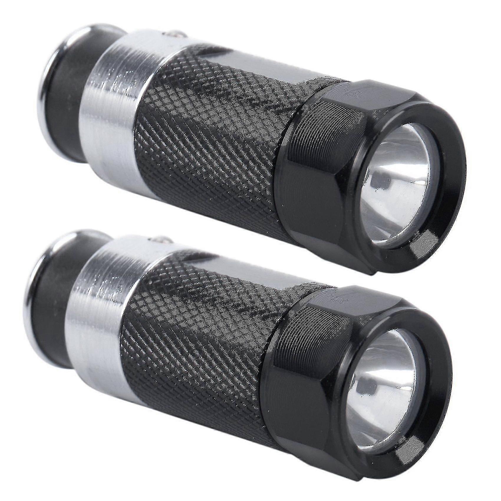 2 Pack Mini LED Flashlights with Cigarette Lighter Mount and Rechargeable Battery