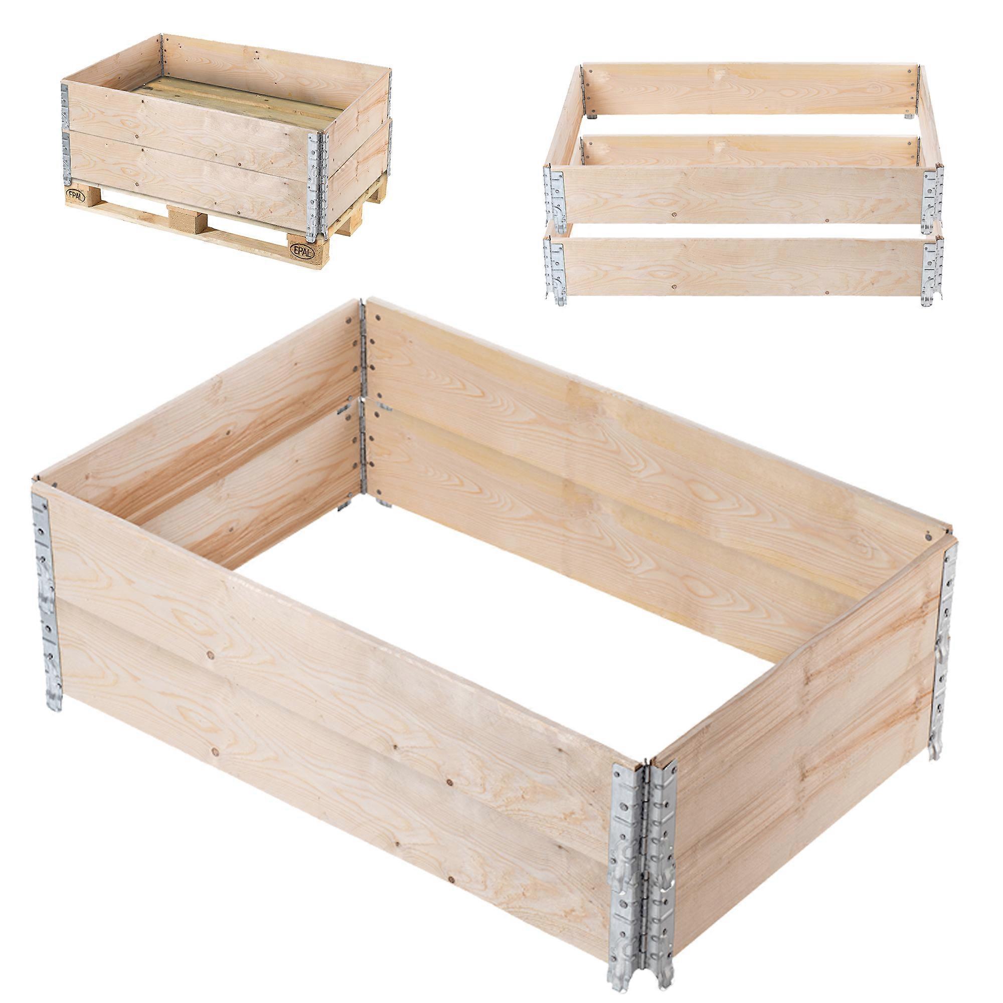 KADAX Houten Pallet Uitbreiding 120x80cm Container Pallet Bed Pak van 2 stuks