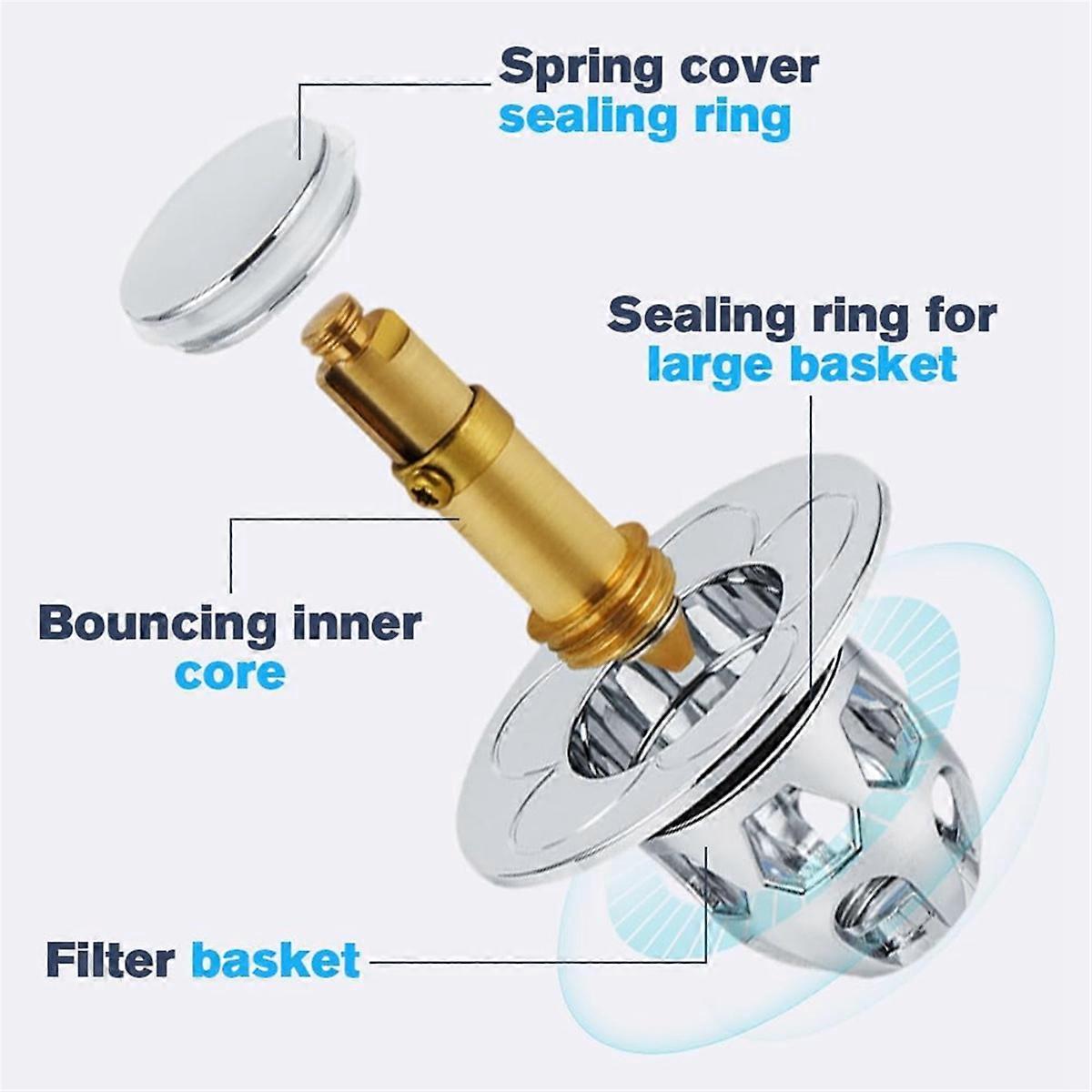 Universal Washbasin Head Stopper Bathroom Sink Drain Strainer,C
