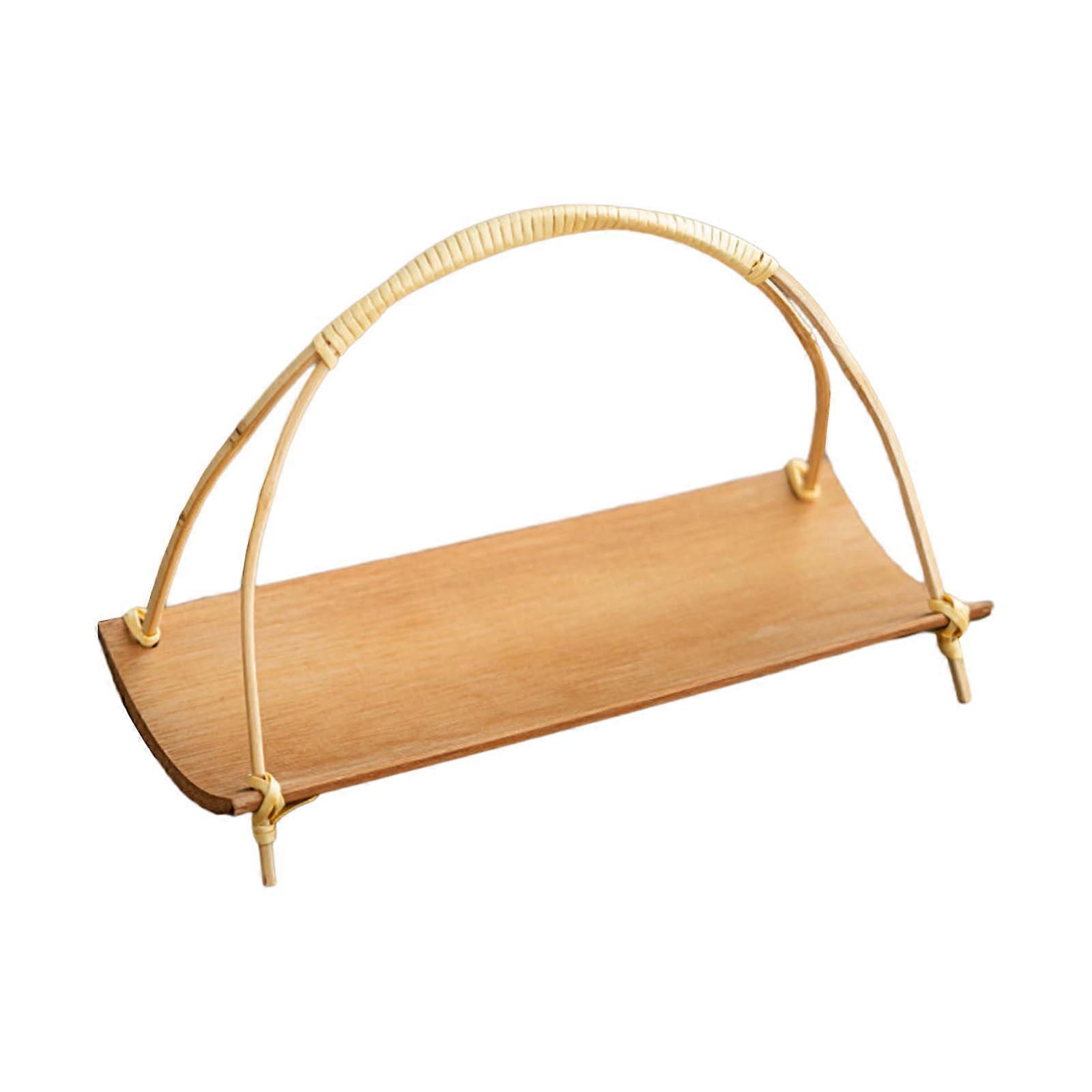 Compact Snack Holder with Handle Small Picnic Tray Portable Snack Tray Convenient Serving Basket Suitable for Tea Lovers