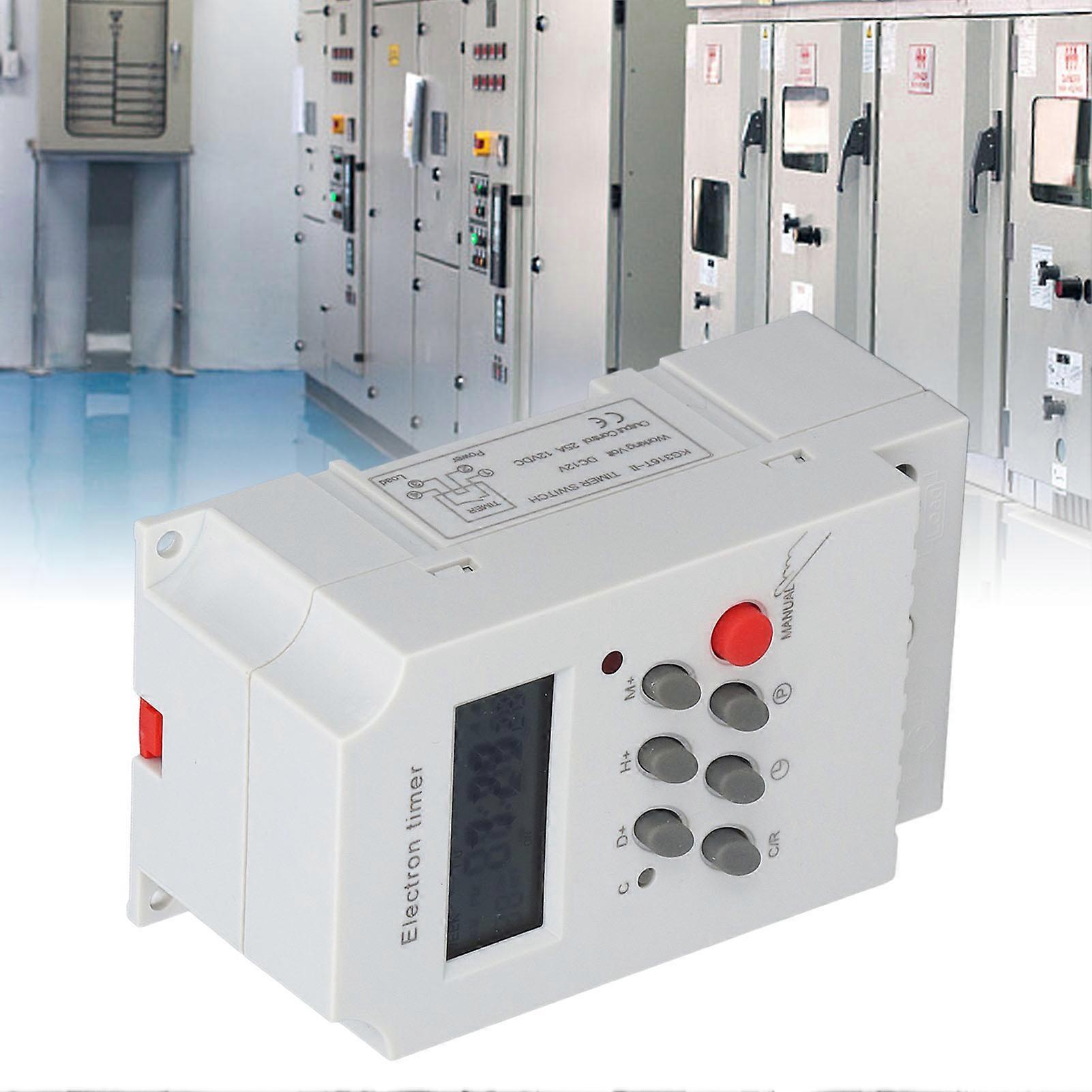 Electronic Timer Switch DIN Rail LCD Microcomputer Electron Intelligent Controller KG316TII(DC 12V )