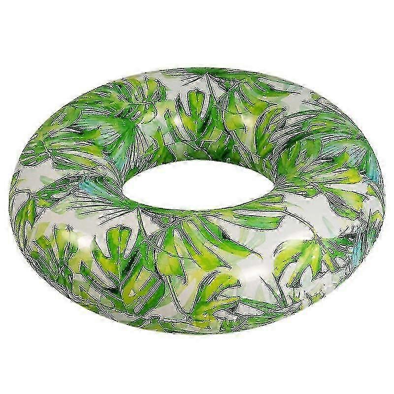 90Cm Green Swimming Machines 1pc Floating Ring Monstera Pattern Swimming Ring For Swimming Pool Beac