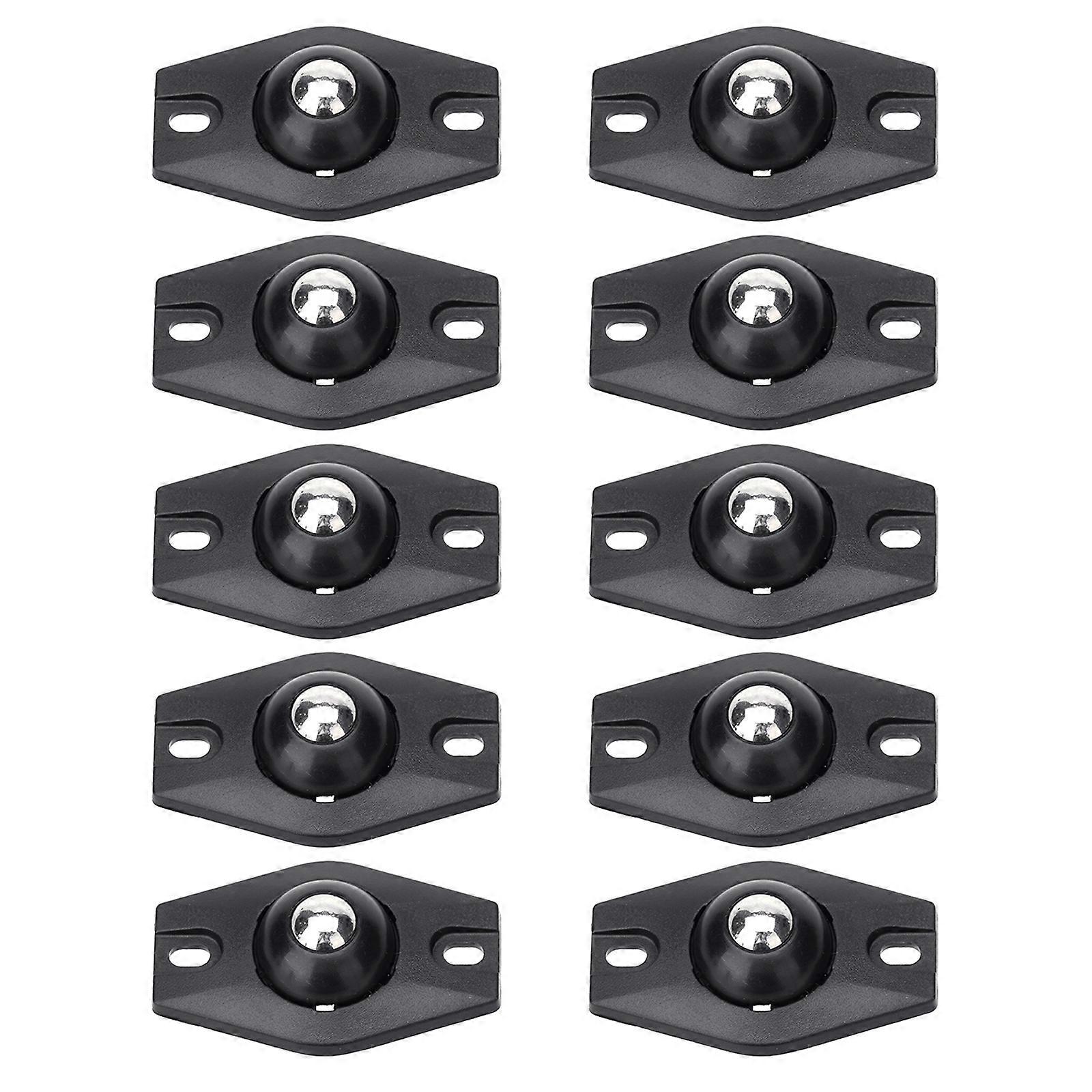 10pcs Self adhesive Rollers Easy to Use Furniture Rollers Long Service Performances Self Stick Rollers for Furniture Black
