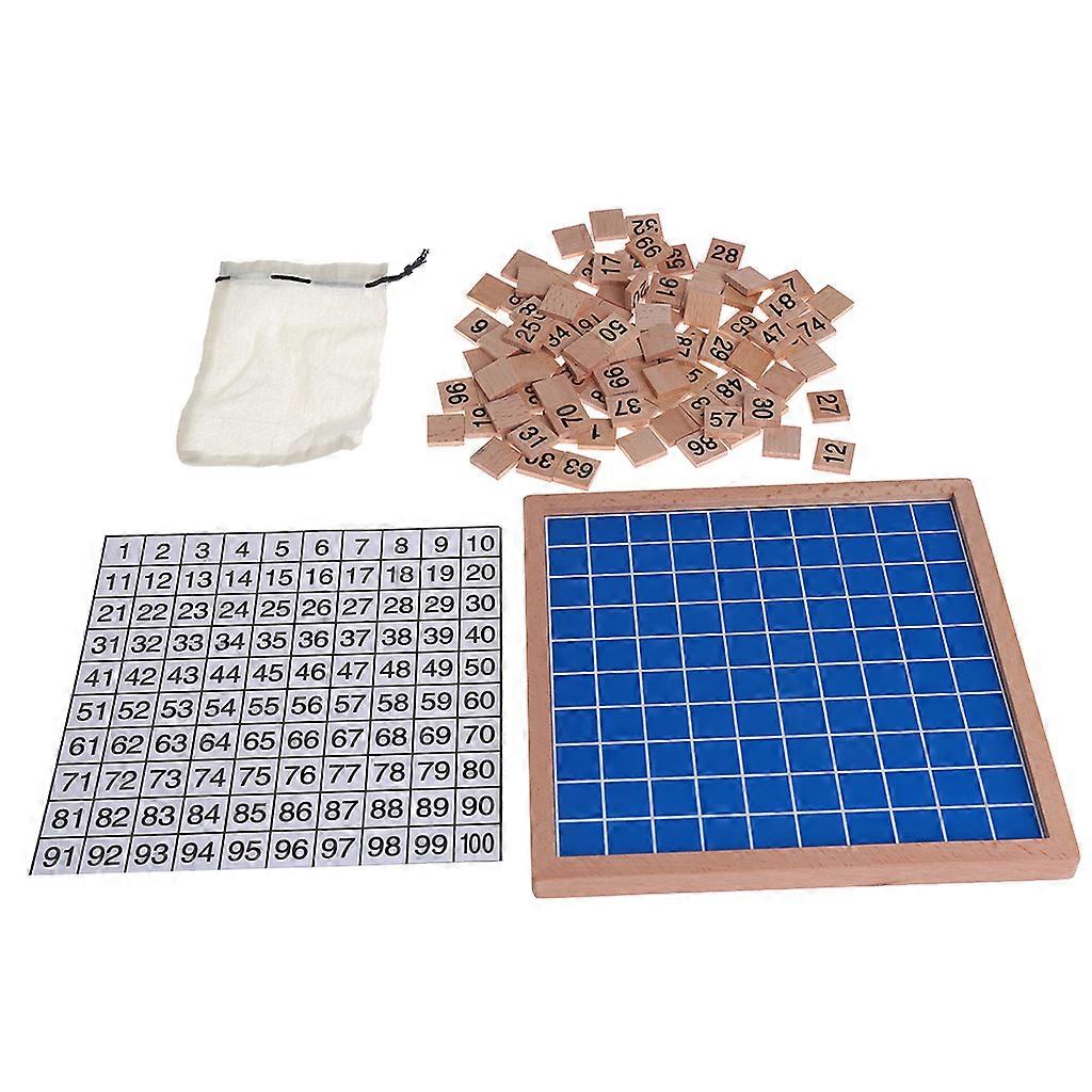 Wooden Hundred Board Math 1 to 100 Consecutive Numbers Counting Toy Multicolor