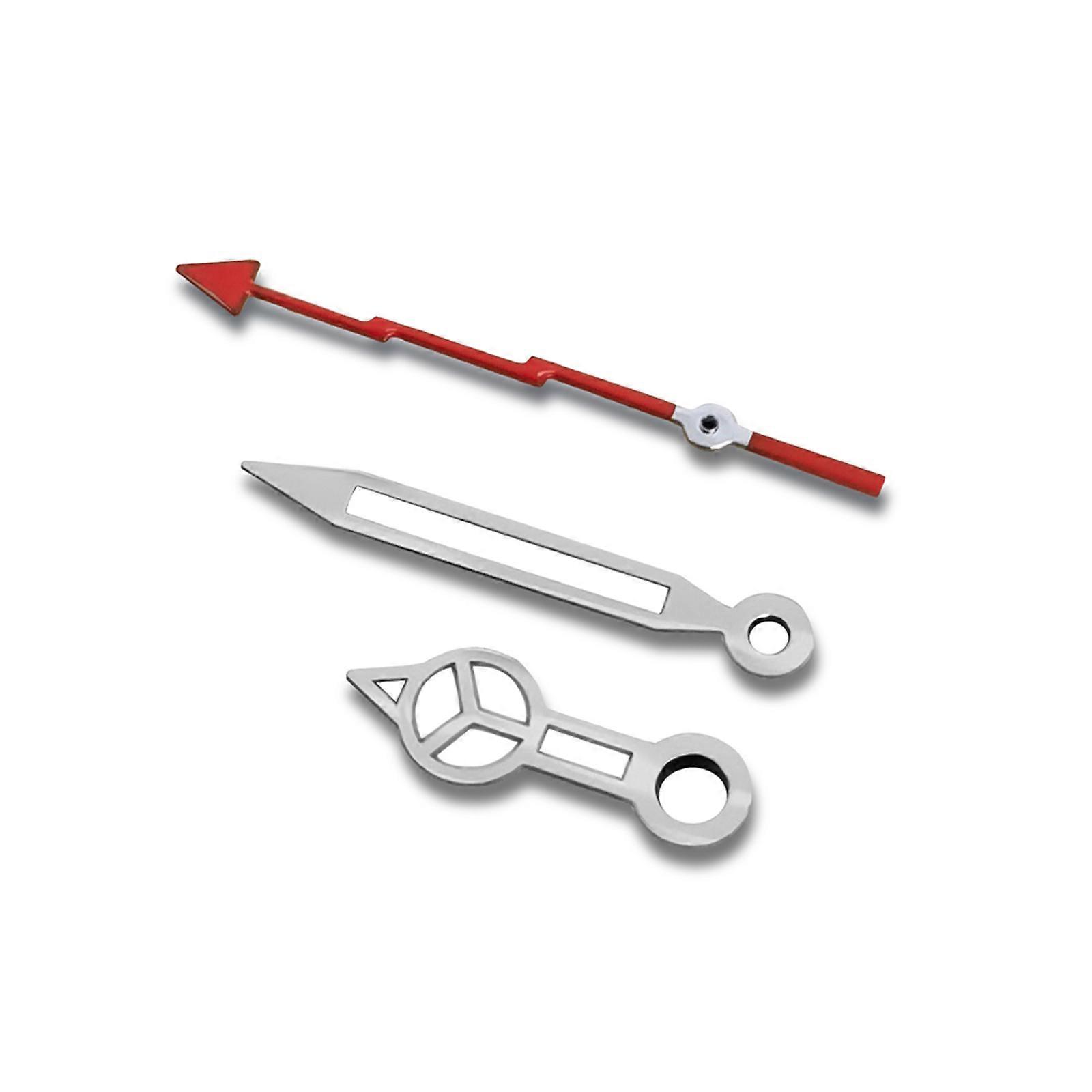 Watch Hands Blue Luminous for NH35/NH36/4R/7S Watch Movement Watch Pointer Modified Accessories (Red)