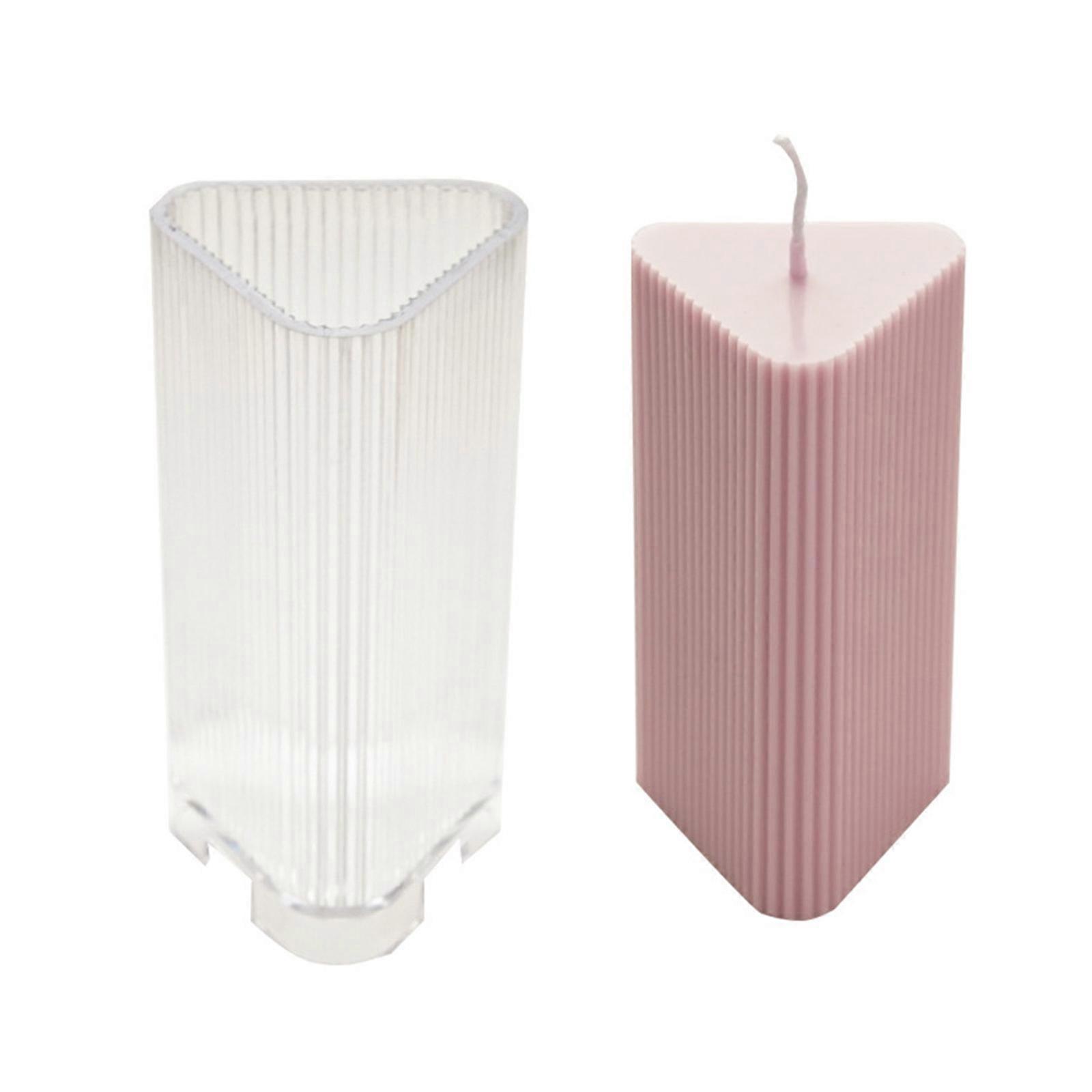 DIY Candle Plastic Mold Triangular Fine Tooth Stripe Geometric Mould Tool for Soy Wax Scented Candle Wedding Dinner Candles Making Multicolor