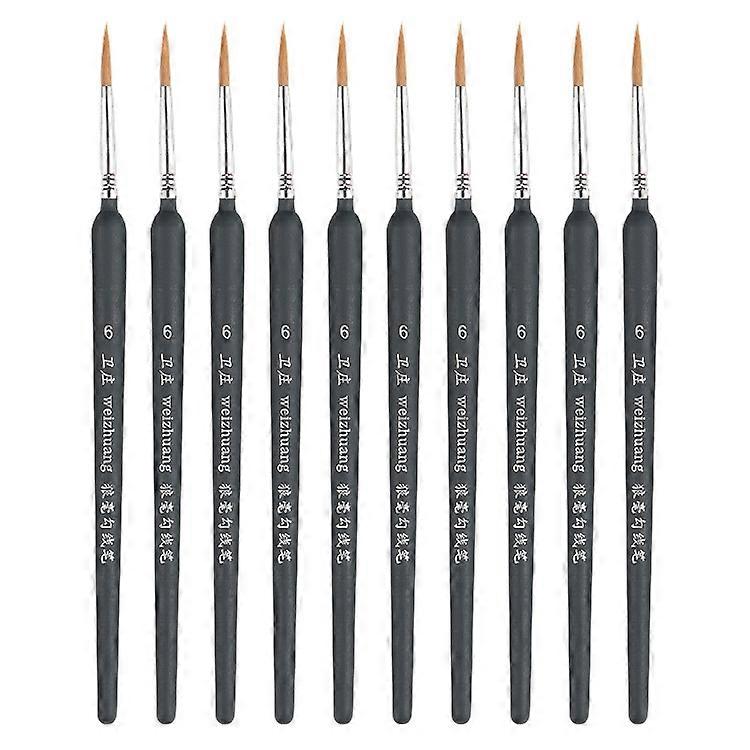 WeiZhuang Hook Line Pen Painting Hand-painted Watercolor Wolf Mint Hook Line Pen Painting Stroke Thin Line Brush 10 PCS 6 Dark Blue