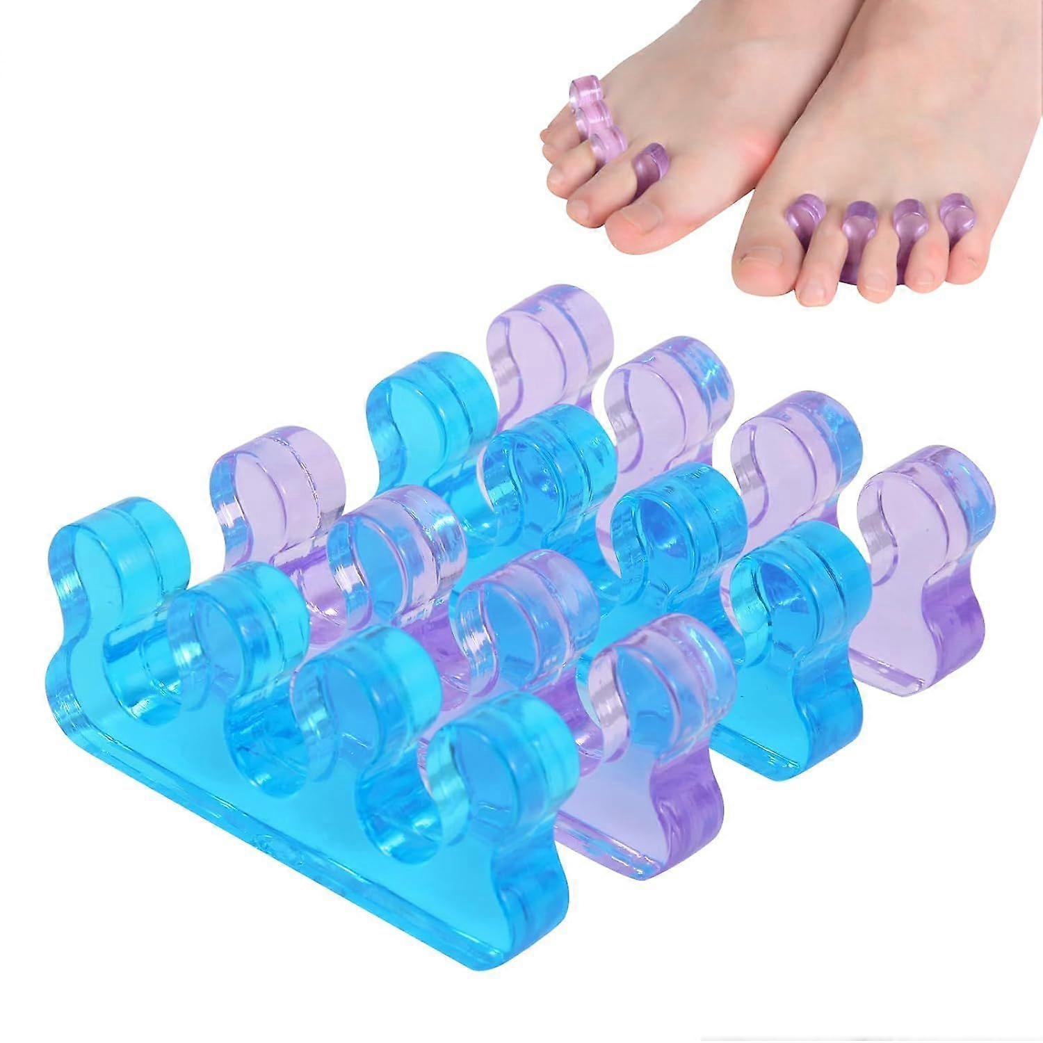 2 Pairs Toe Separators for Women, Pedicure Toe Spacers Spreaders Yoga Relax and Finger Dividers, Gel Silicone Toe Separators for Pedicure, Nail Poli