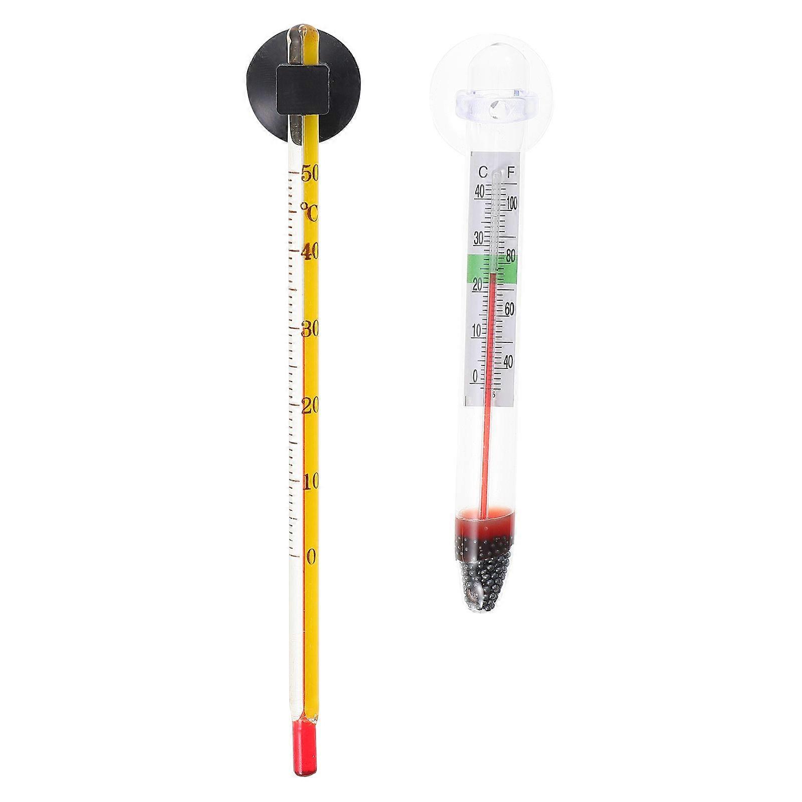 4Pcs Fish Tank Thermometer Floating Thermometer With Suction Cup Water Temperature Gauge