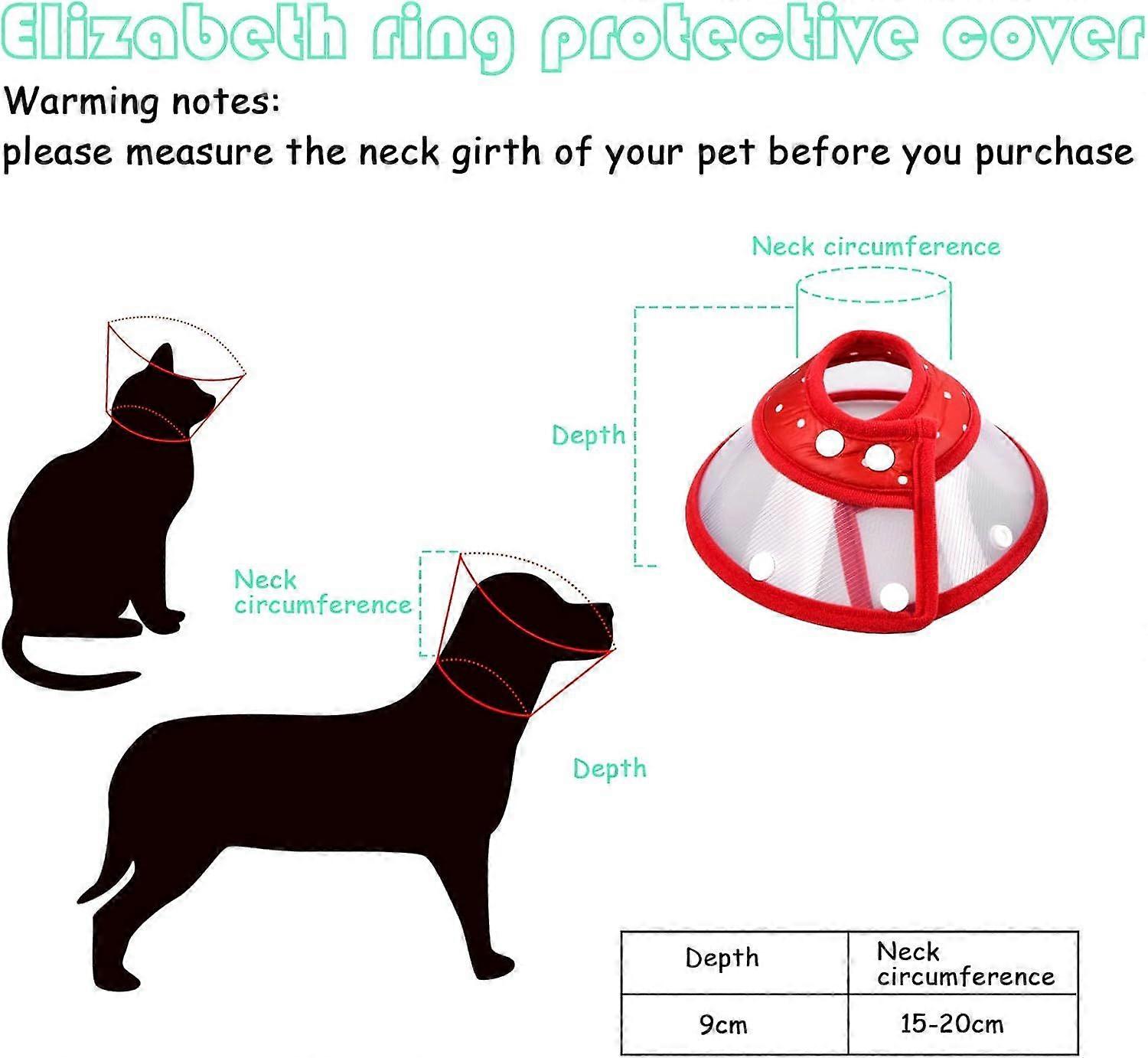 Cat Recovery Collar, Pet Soft Cone Collar, Red
