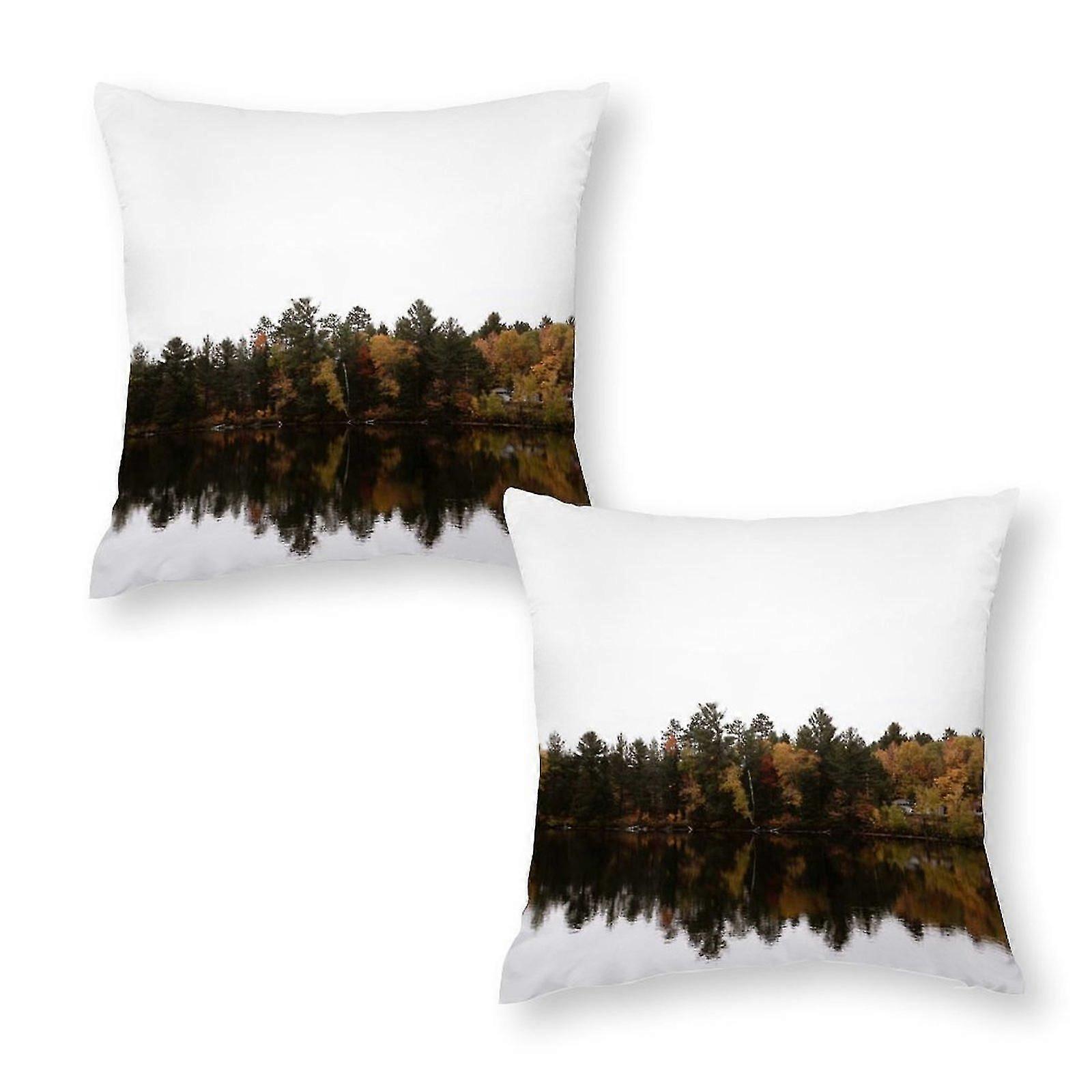 Water Near Trees Set Of 2 Pillowcase