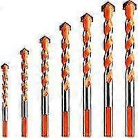 7pcs Triangular Overlord Handle Multifunctional Carbide Drill Bits, Handle Triangle Overlord Drill Bits For Concrete, Brick